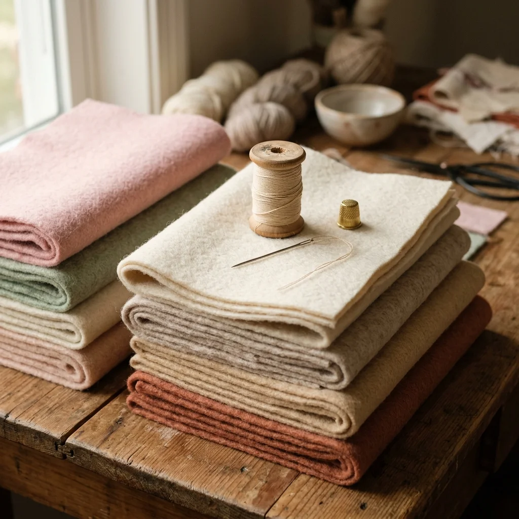 Artisan hand stitching felt accessory